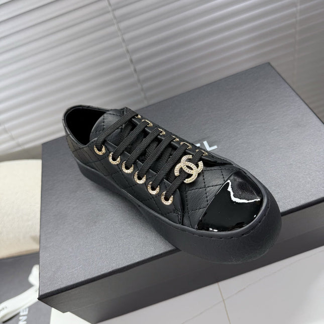CHANEL 25S TRAINERS BLACK FULL 35MM IN CALFSKIN