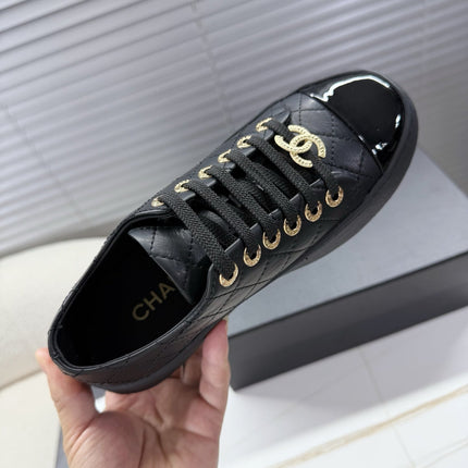 CHANEL 25S TRAINERS BLACK FULL 35MM IN CALFSKIN