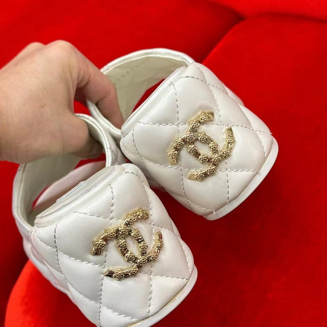 CC WEDGE HEELS WHITE LAMBSKIN