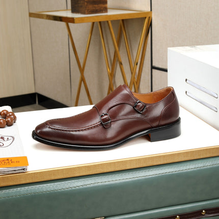 HM DOUBLE MONK STRAP RUSSET CALFSKIN