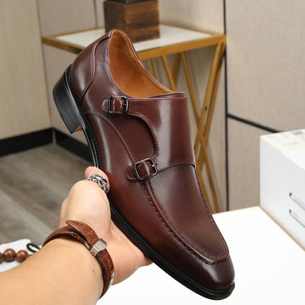 HM DOUBLE MONK STRAP RUSSET CALFSKIN