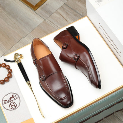 HM DOUBLE MONK STRAP RUSSET CALFSKIN