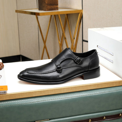 HM DOUBLE MONK STRAP BLACK CALFSKIN