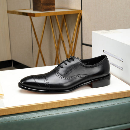 HM OXFORD LACE-UP BLACK WITH PATTERN CALFSKIN