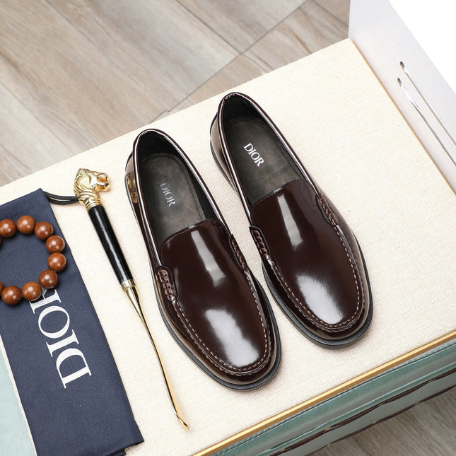 CD RETRO SEWED LOAFER WINE POLISHED CALFSKIN