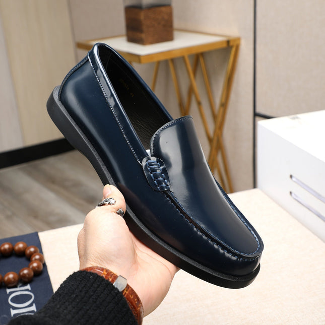CD RETRO SEWED LOAFER NAVY POLISHED CALFSKIN