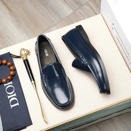 CD RETRO SEWED LOAFER NAVY POLISHED CALFSKIN