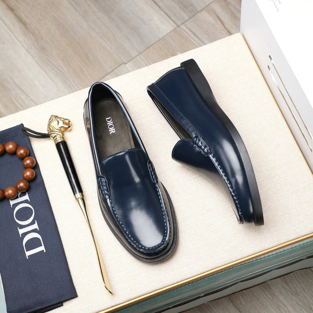 CD RETRO SEWED LOAFER NAVY POLISHED CALFSKIN