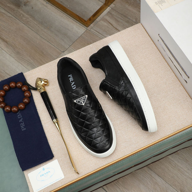 PRA LOAFER IN BLACK EMBOSSED CALFSKIN
