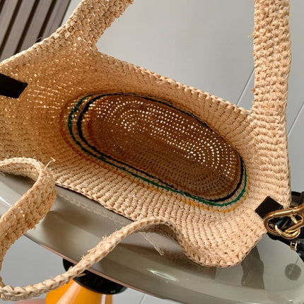 LOE 30 SLIT BAG IN COLORFUL RAFFIA AND CALFSKIN