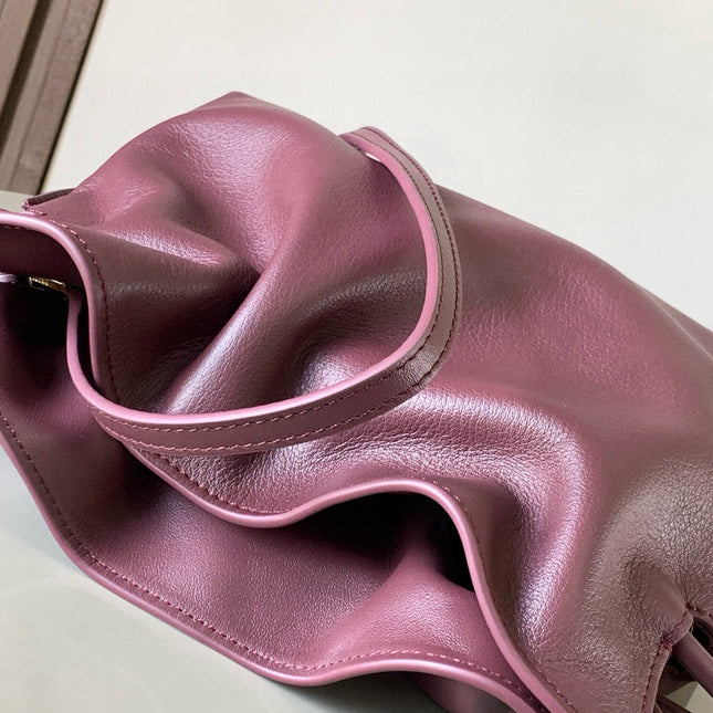 LOEWE 25S MEDIUM FLAMENCO CLUTCH BAG 23 IN DARK ROSEWOOD CALFSKIN