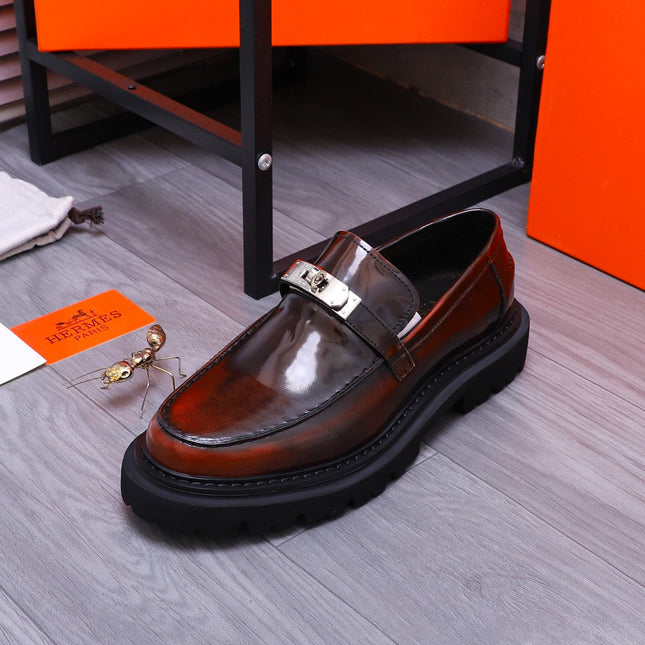 HM ICONE LOAFER GLOSSY WINE CALFSKIN