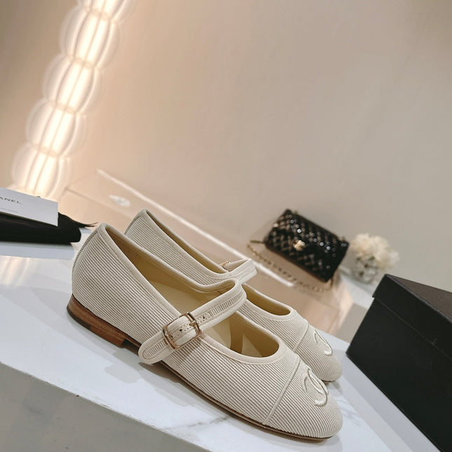 mary jane flat light pink corduroy