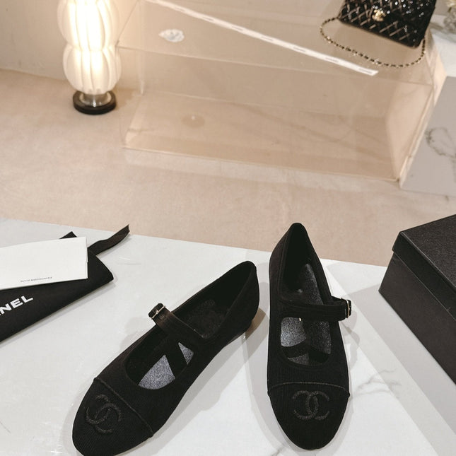 mary jane flat black corduroy