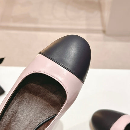 SLINGBACKS LIGHT PINK MIX BLACK SHEEPSKIN