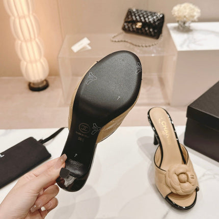Double C New Camellia High Heel Beige Cream