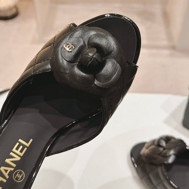 Double C New Camellia High Heel Black