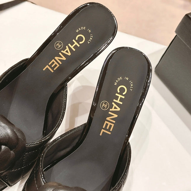 Double C New Camellia High Heel Black
