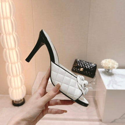 Double C New Camellia High Heel White