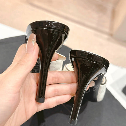Double C New Camellia High Heel White