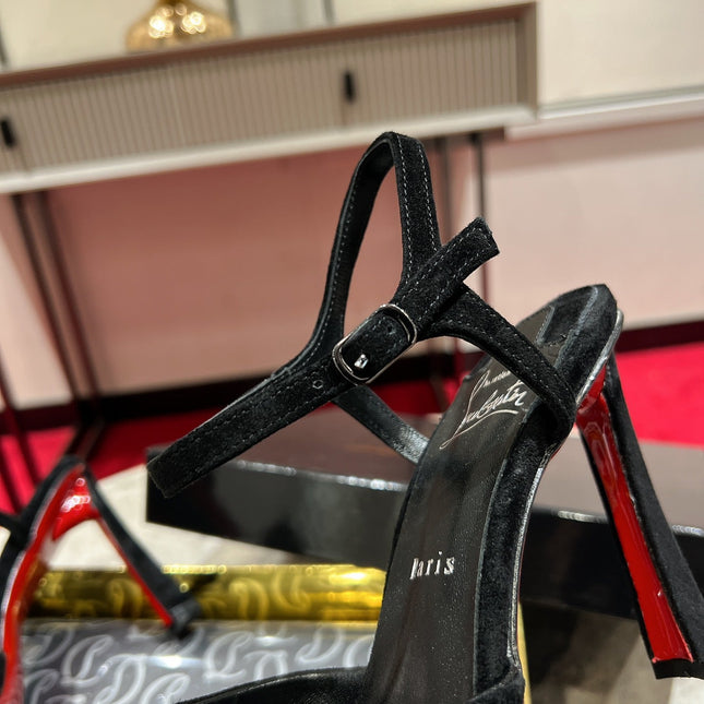 POINTED TOE HIGH HEELS 100MM IN BLACK SUEDE