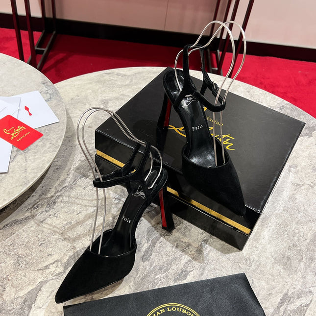 POINTED TOE HIGH HEELS 100MM IN BLACK SUEDE