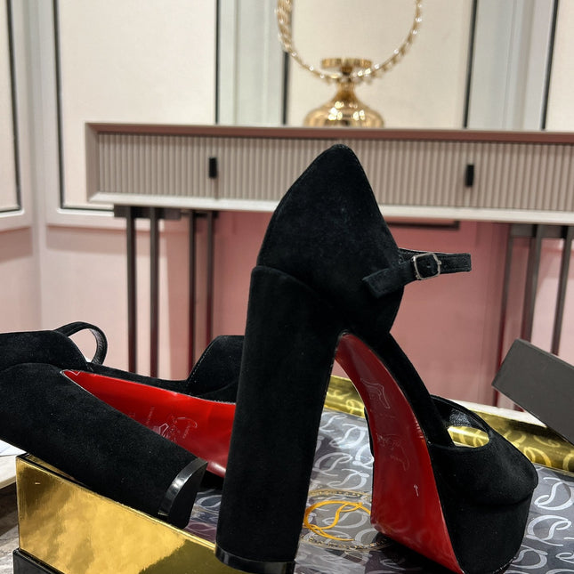 SANDALOO PLATFORM SANDALS 130MM IN BLACK VELVET