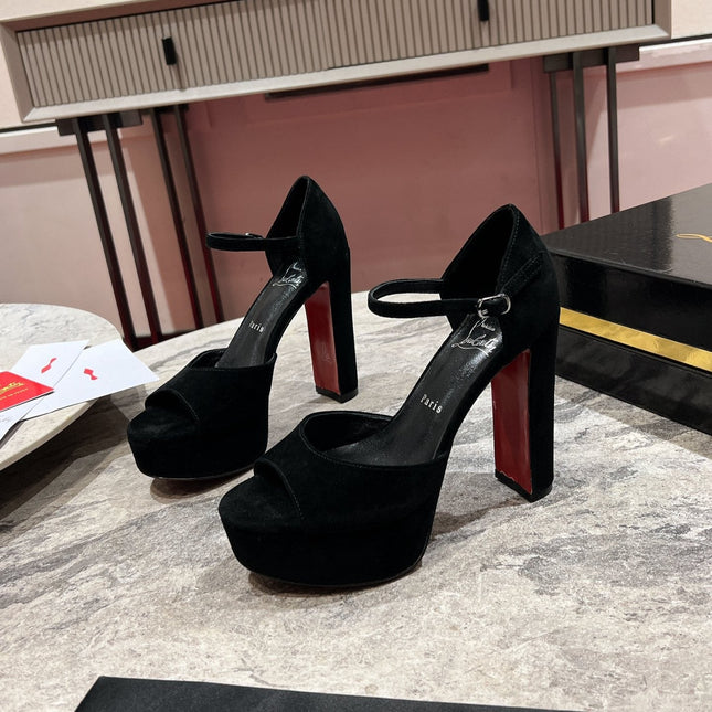 SANDALOO PLATFORM SANDALS 130MM IN BLACK VELVET