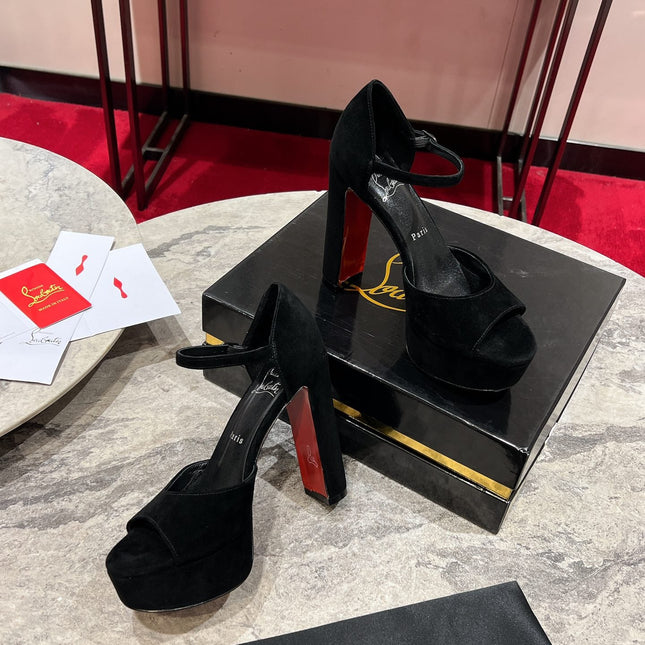 SANDALOO PLATFORM SANDALS 130MM IN BLACK VELVET