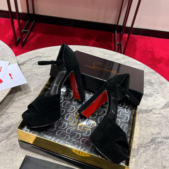 SANDALOO PLATFORM SANDALS 130MM IN BLACK VELVET