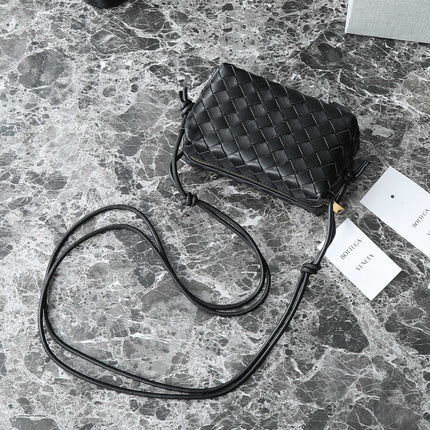 BOTTEGA VENETA KNOT CROSSBODY BAG 17 IN BLACK CALFSKIN