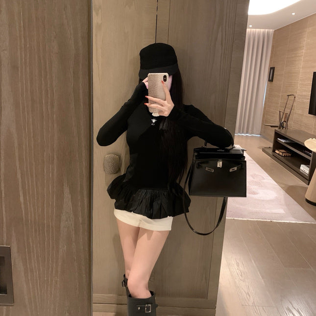 DIOR 25S LONG-SLEEVE PEPLUM T-SHIRT STYLE 186