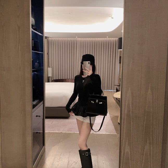 DIOR 25S LONG-SLEEVE PEPLUM T-SHIRT STYLE 186