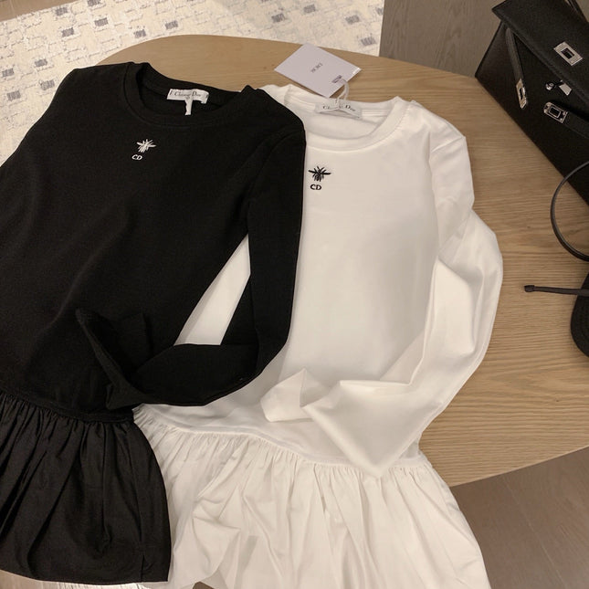 DIOR 25S LONG-SLEEVE PEPLUM T-SHIRT STYLE 186