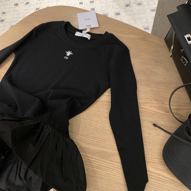 DIOR 25S LONG-SLEEVE PEPLUM T-SHIRT STYLE 186