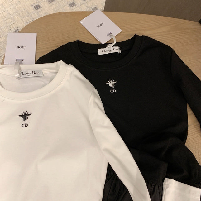 DIOR 25S LONG-SLEEVE PEPLUM T-SHIRT STYLE 186