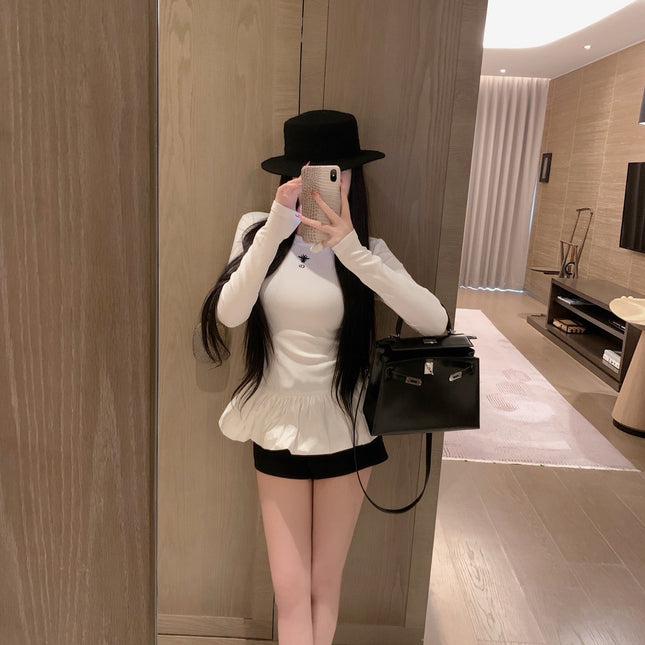 DIOR 25S LONG-SLEEVE PEPLUM T-SHIRT STYLE 185