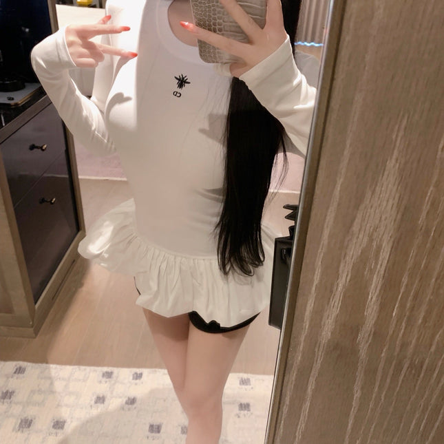 DIOR 25S LONG-SLEEVE PEPLUM T-SHIRT STYLE 185