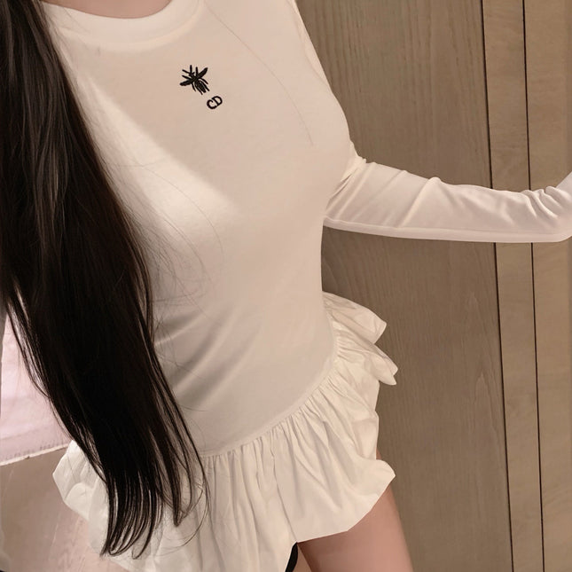 DIOR 25S LONG-SLEEVE PEPLUM T-SHIRT STYLE 185