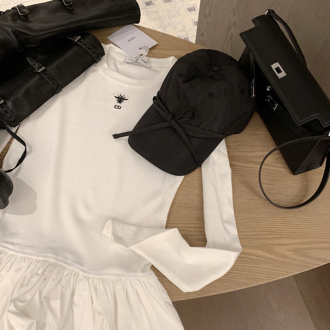 DIOR 25S LONG-SLEEVE PEPLUM T-SHIRT STYLE 185