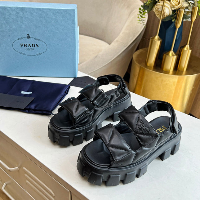 PRA MONOLITH NAPPA SANDALS BLACK LAMBSKIN