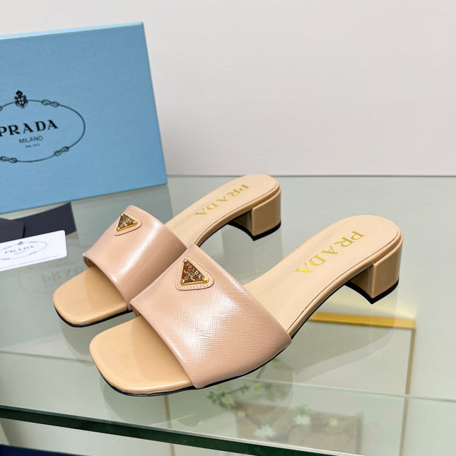 PRA EMBROIDERED SLIDES 40 TUSCAN CALFSKIN