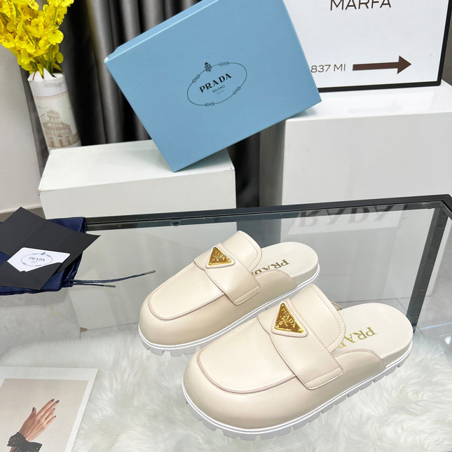 SABOTS MULES BEIGE CALFSKIN