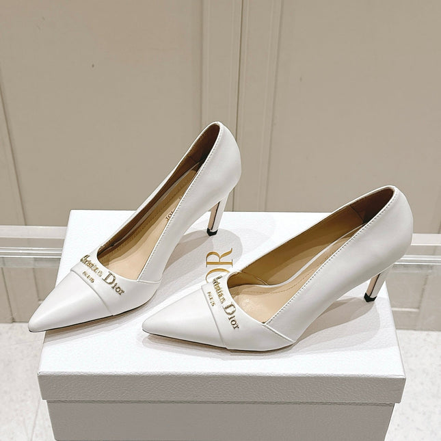 MY DD 25S POINTED TOE PUMP 50MM IN WHITE CALFSKIN