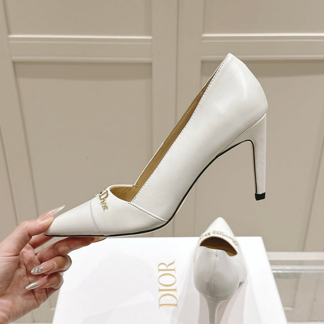 MY DD 25S POINTED TOE PUMP 50MM IN WHITE CALFSKIN