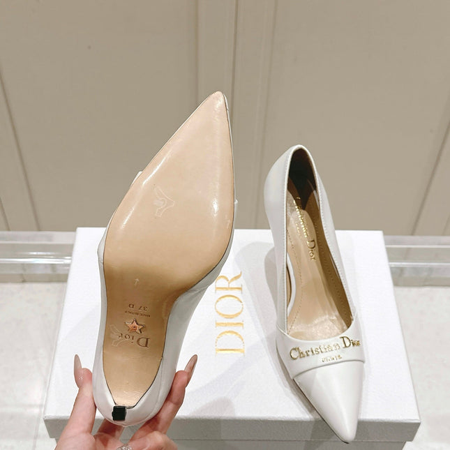 MY DD 25S POINTED TOE PUMP 50MM IN WHITE CALFSKIN