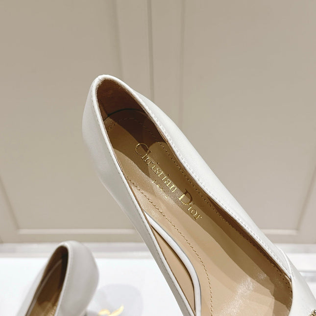MY DD 25S POINTED TOE PUMP 50MM IN WHITE CALFSKIN