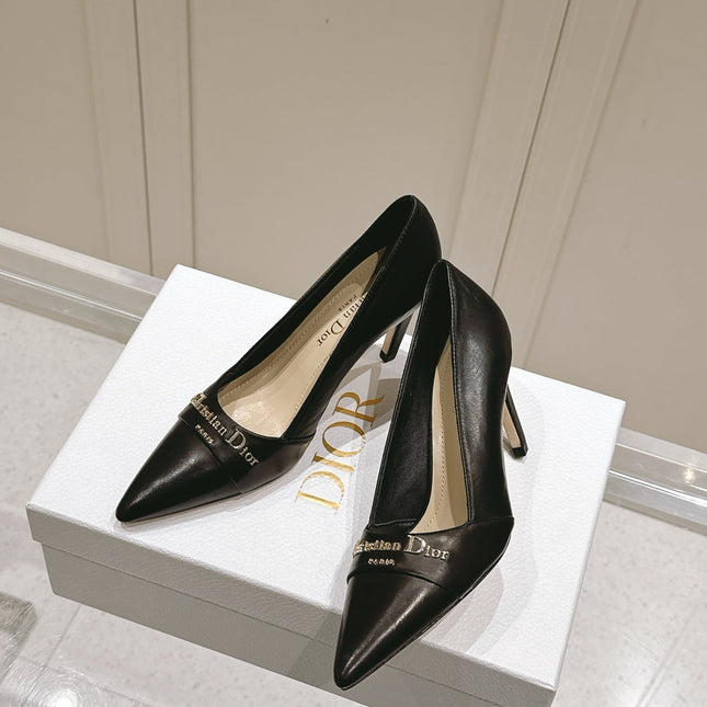 MY DD 25S POINTED TOE PUMP 50MM IN BLACK CALFSKIN