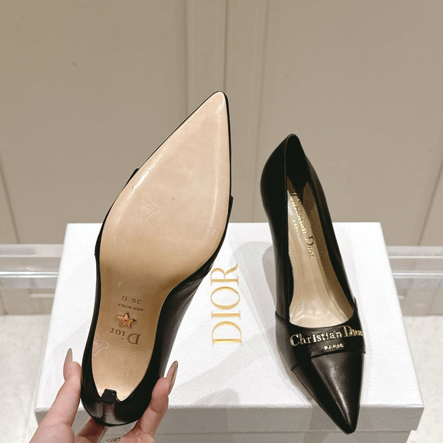 MY DD 25S POINTED TOE PUMP 50MM IN BLACK CALFSKIN