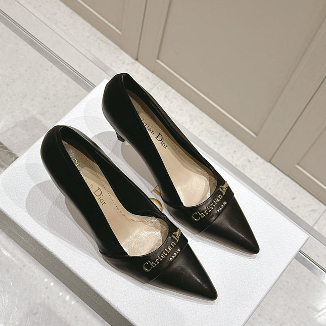 MY DD 25S POINTED TOE PUMP 50MM IN BLACK CALFSKIN